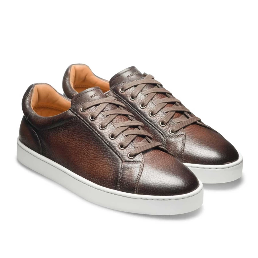 Magnanni Men's Leve Deer Skin Sneakers - Premium Deerskin Leather Casual Shoes