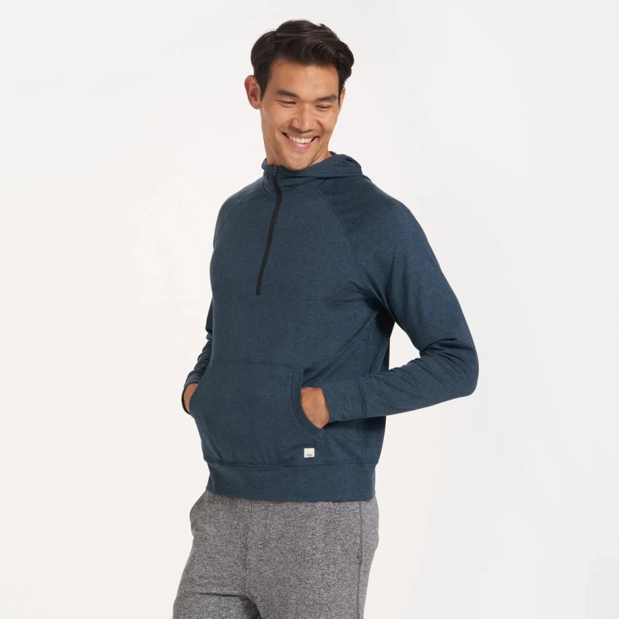 Vuori Ponto Performance Half Zip Hoodie - Lightweight & Breathable Men's Pullover for Active Lifestyle