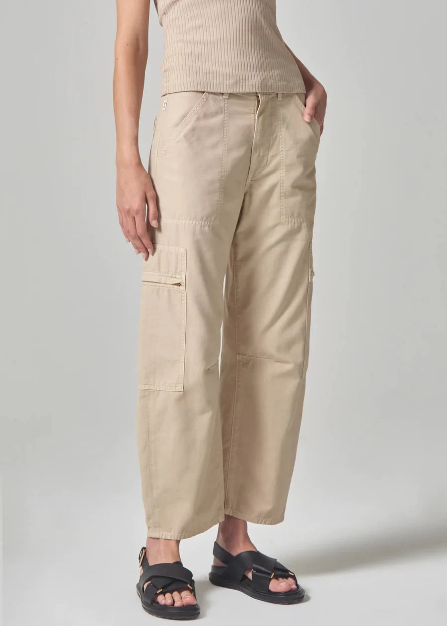 Citizens of Humanity Marcelle Low Slung Cargo Pants in Sateen Fabric