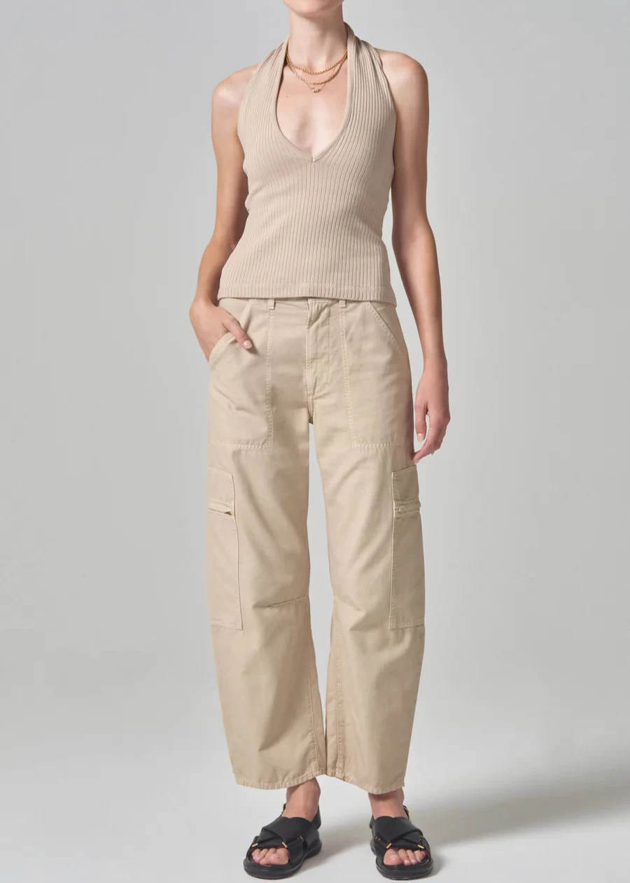 Citizens of Humanity Marcelle Low Slung Cargo Pants in Sateen Fabric