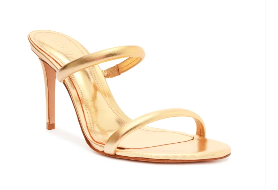 Schutz Taliah Heel in Ouro Claro Orch - Elegant Women's Sandals