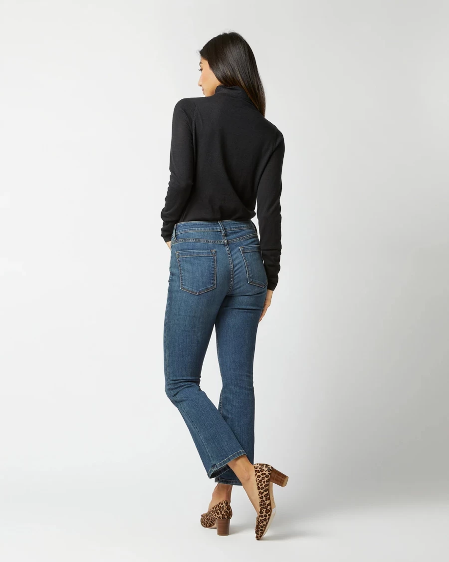 Ann Mashburn Black Superfine Funnel Neck Sweater for Women