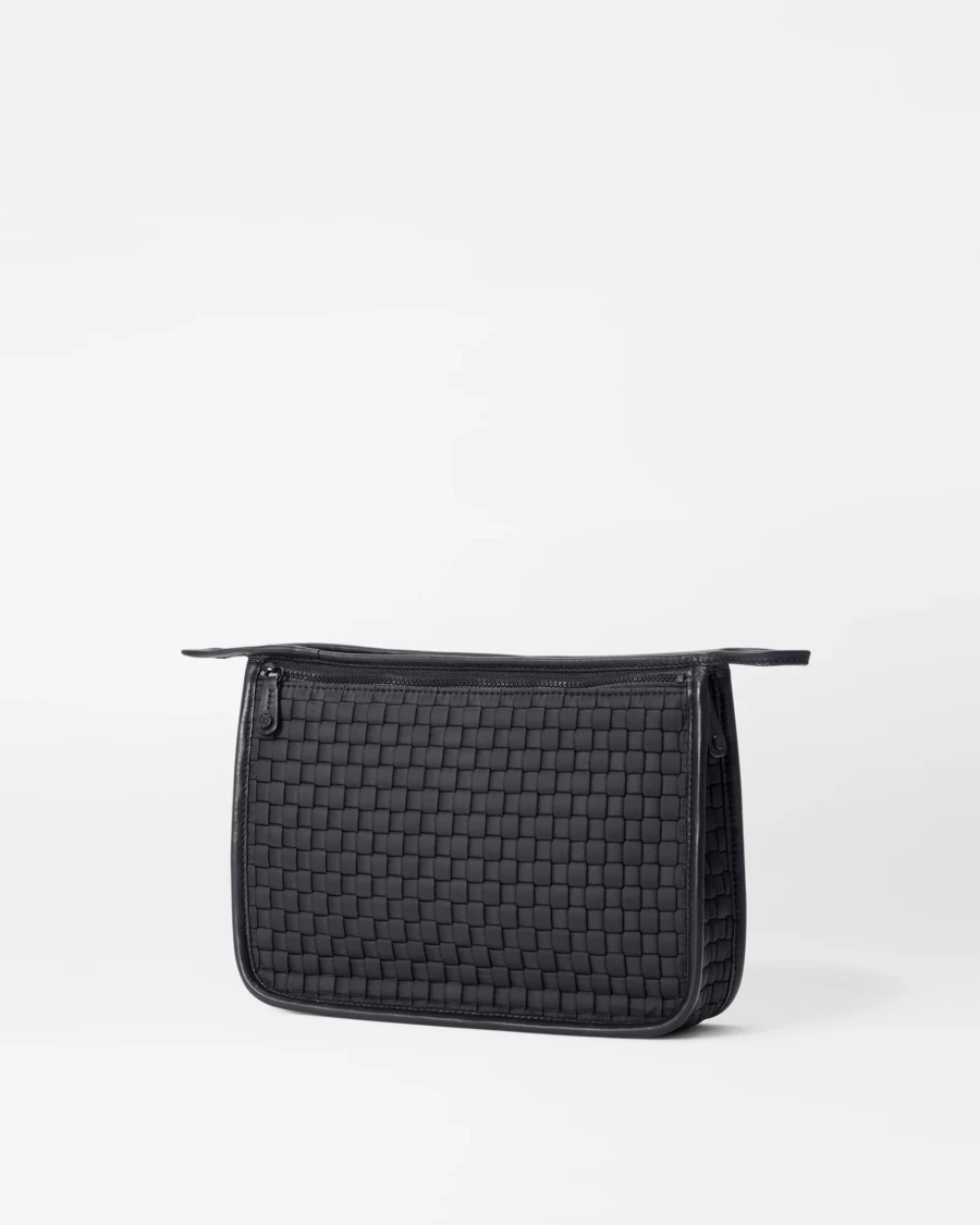 MZ Wallace Black Woven Clutch Bag for Women - Stylish & Compact Handbag