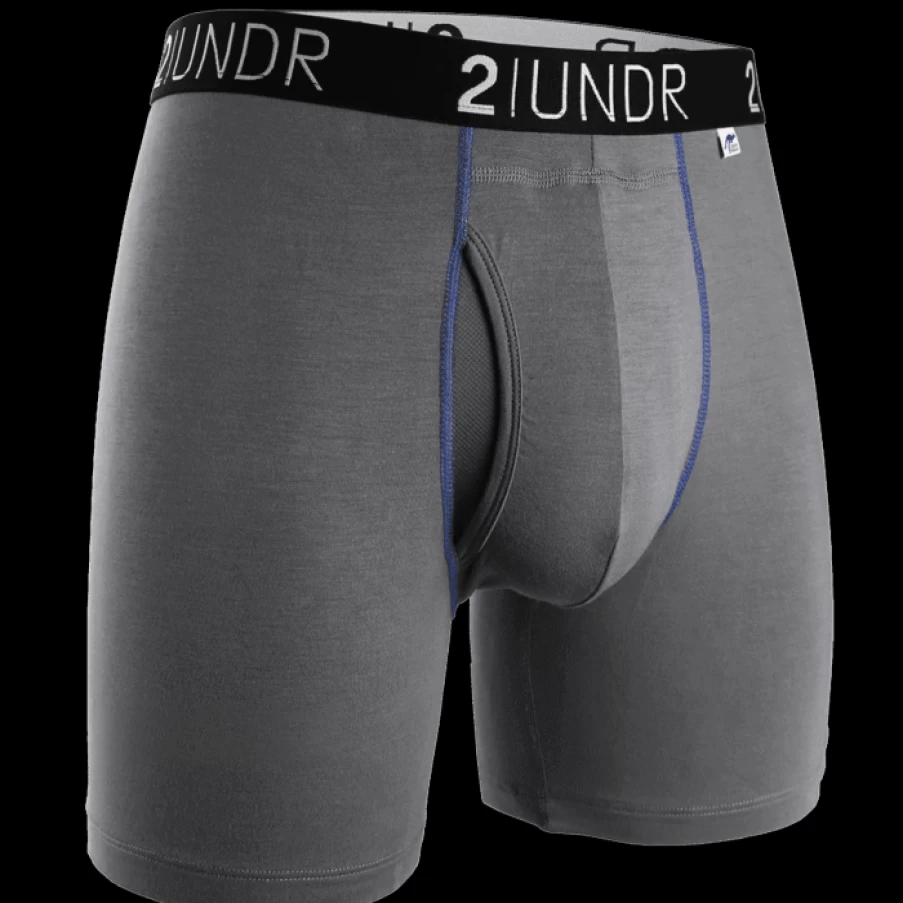 2UNDR Men's Swing Shift 6-Inch Boxer Briefs - Solid Color Comfort Underwear