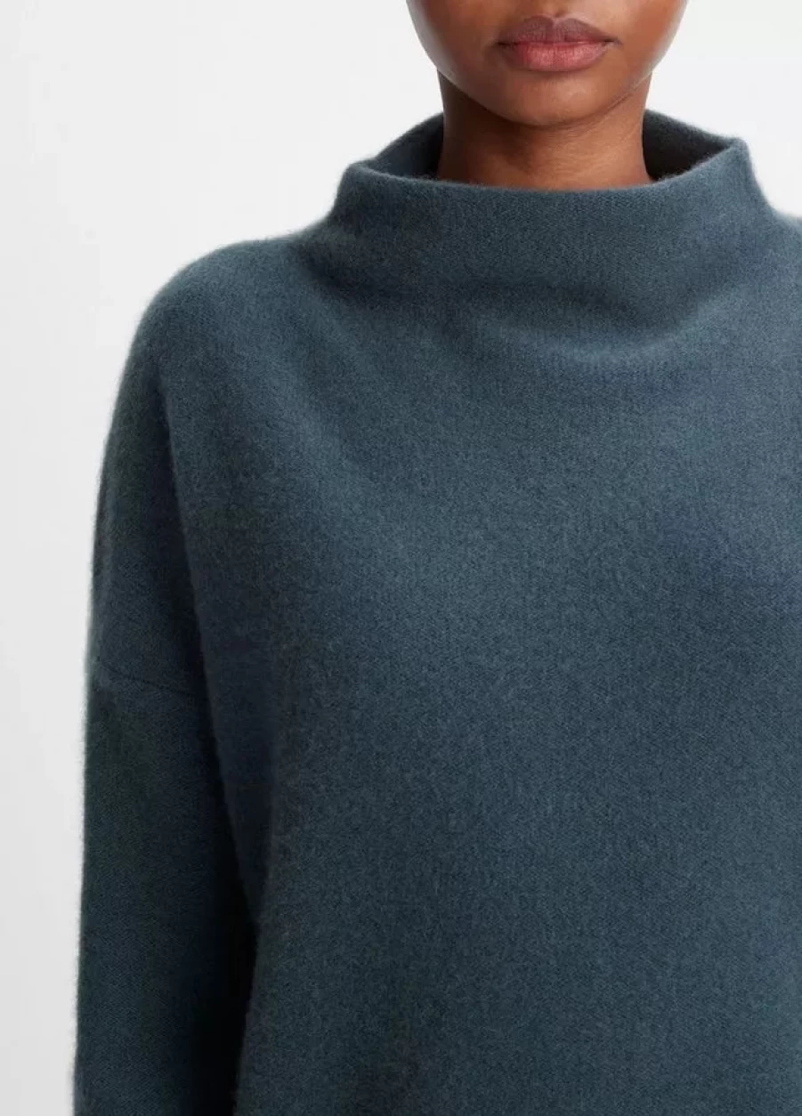 Vince Plush Cashmere Funnel Neck Sweater - Luxurious Soft Women's Knitwear