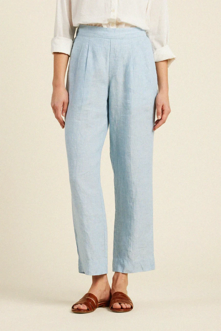 "Birds of Paradis Leigh Pant in Sky Blue - Stylish High-Waisted Trousers"