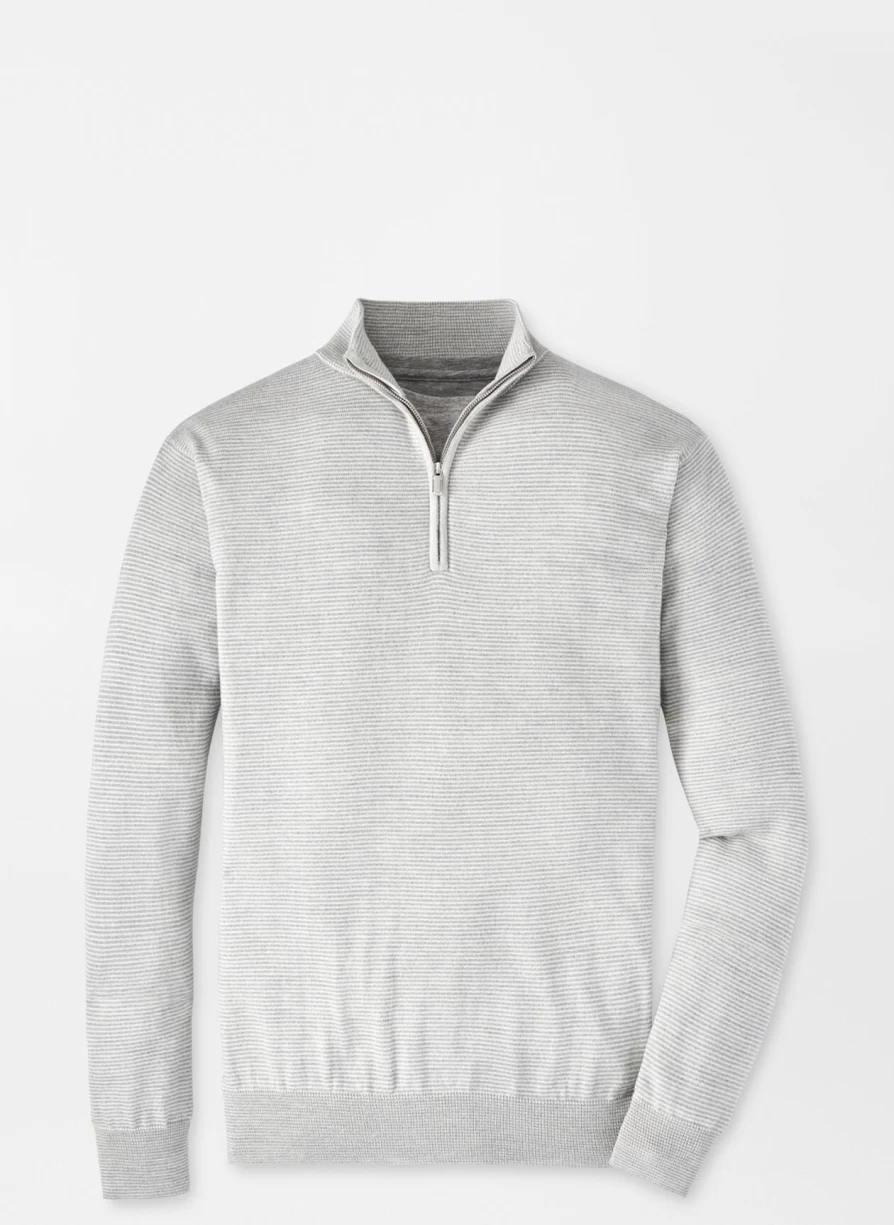 Peter Millar Men's Canton Stripe Quarter-Zip Sweater - Classic Knit Pullover for Golf & Casual Wear