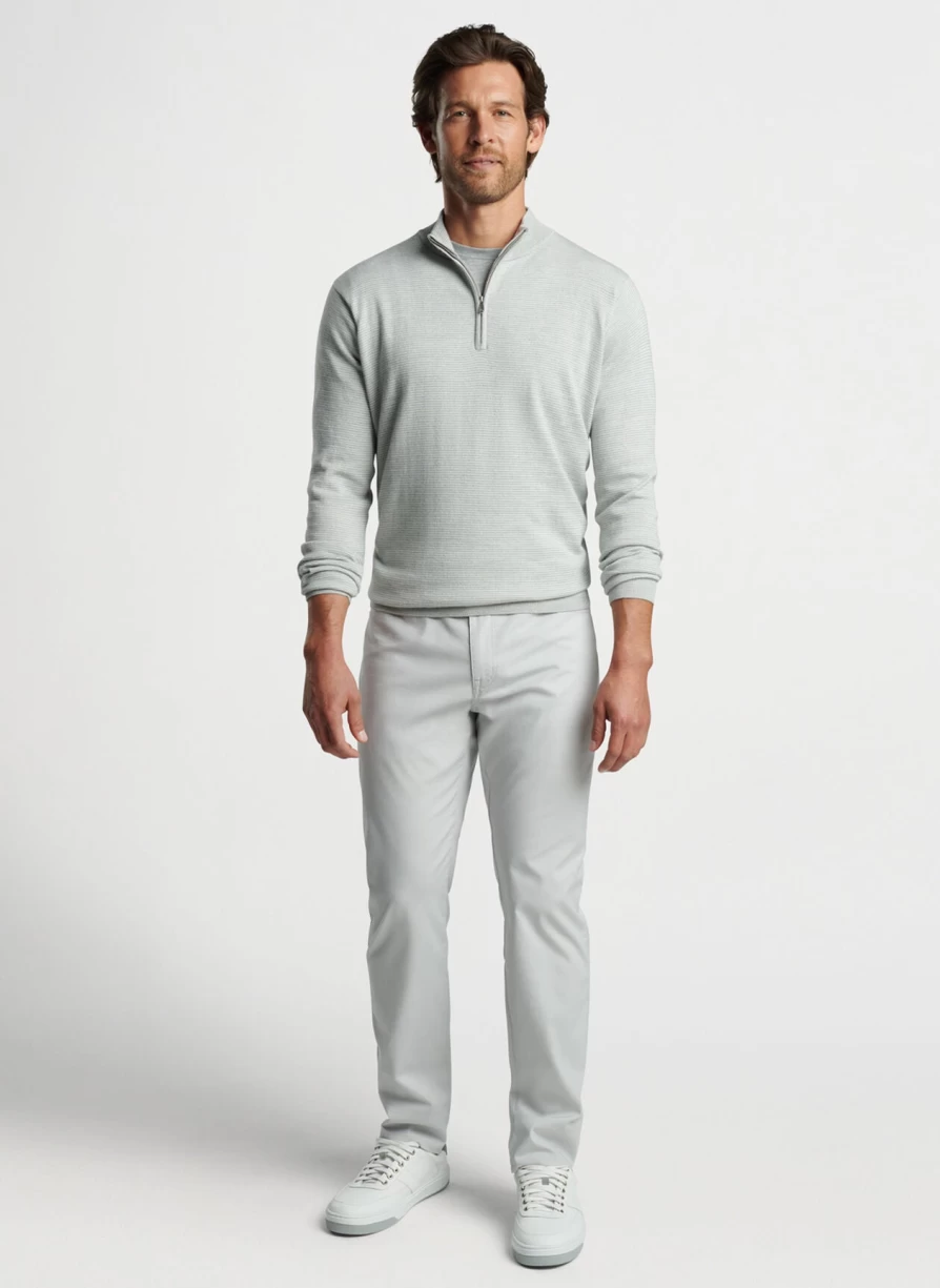 Peter Millar Men's Canton Stripe Quarter-Zip Sweater - Classic Knit Pullover for Golf & Casual Wear