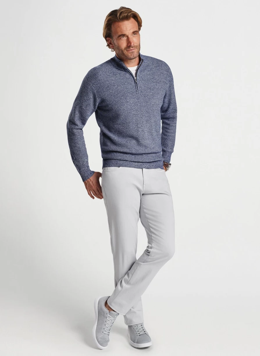 Peter Millar Nevis Twisted Quarter-Zip Sweater for Men - Premium Knit Pullover