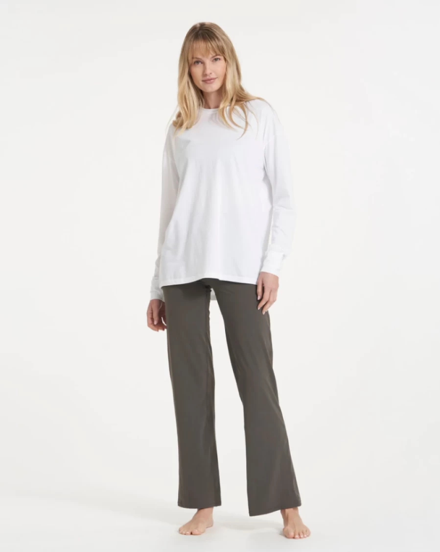 Vuori Women's Long Sleeve Twist Detail T-Shirt - Soft Crew Neck Casual Top