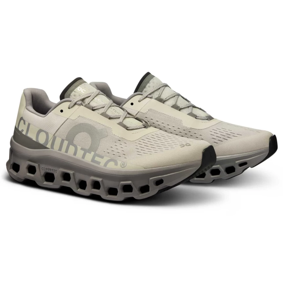 On Running Cloudmonster Performance Sneakers in Ice/Alloy - Lightweight Cushioned Running Shoes