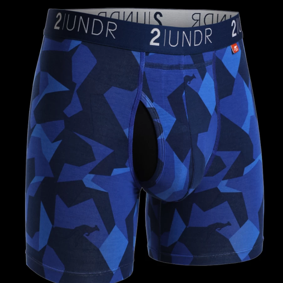 2UNDR Men's Swing Shift 6-Inch Boxer Briefs with Print - Comfortable & Breathable Underwear