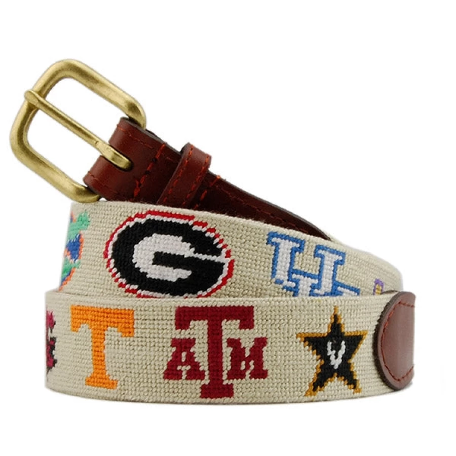 Smathers & Branson Collegiate Embroidered Leather Belt for Men | Premium Quality NCAA Style Accessory