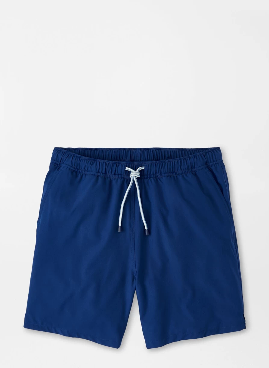Peter Millar Crown Solid Swim Trunk in Atlantic Blue for Men