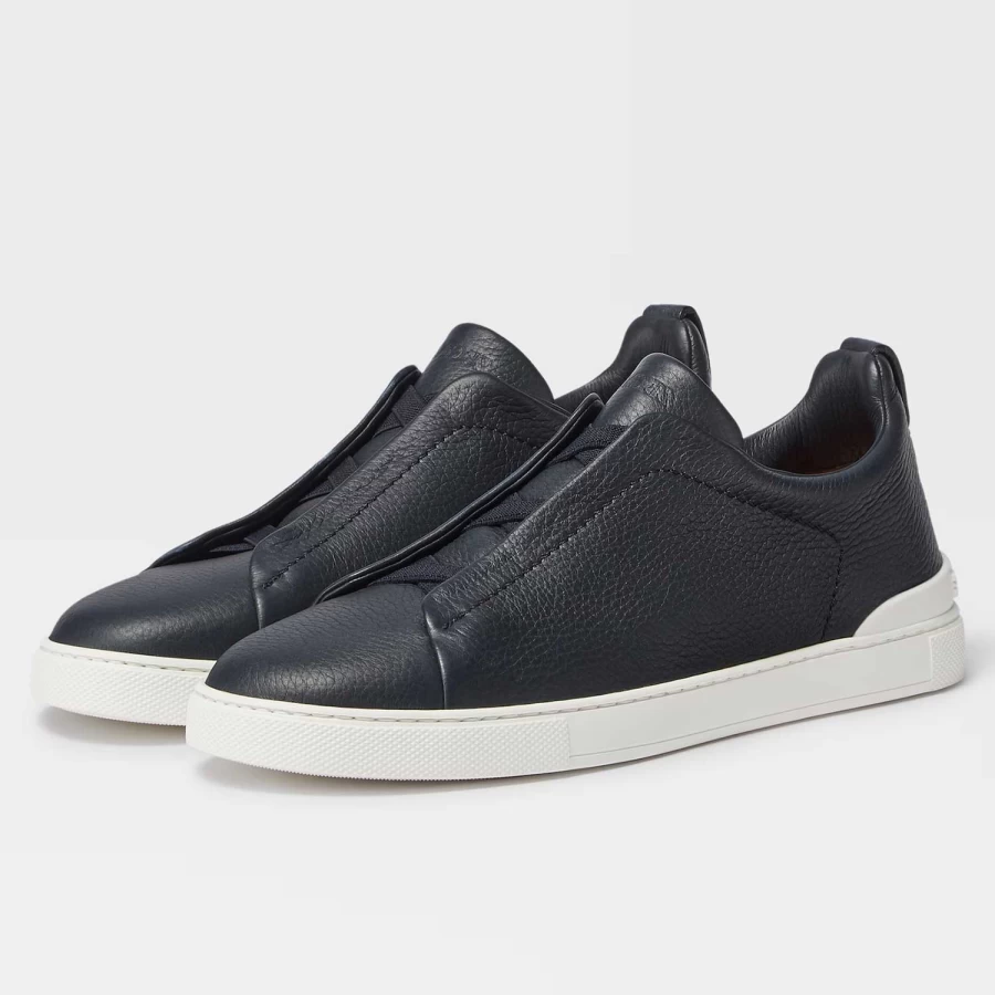 Zegna Triple Stitch Luxury Deerskin Sneakers for Men - Premium Handcrafted Italian Designer Shoes