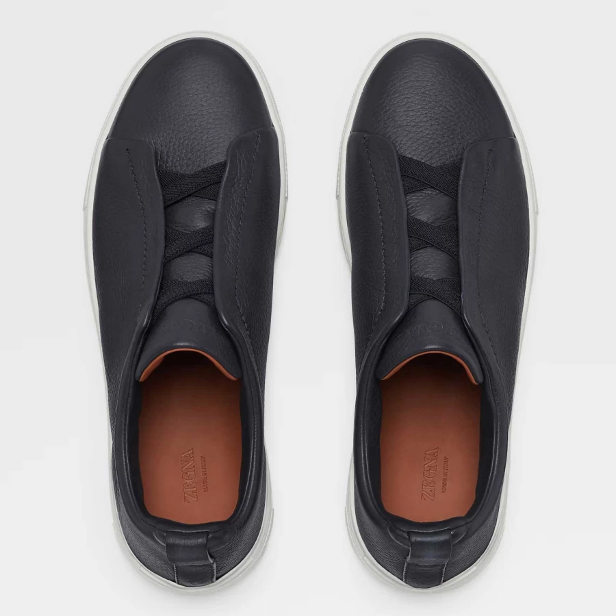 Zegna Triple Stitch Luxury Deerskin Sneakers for Men - Premium Handcrafted Italian Designer Shoes