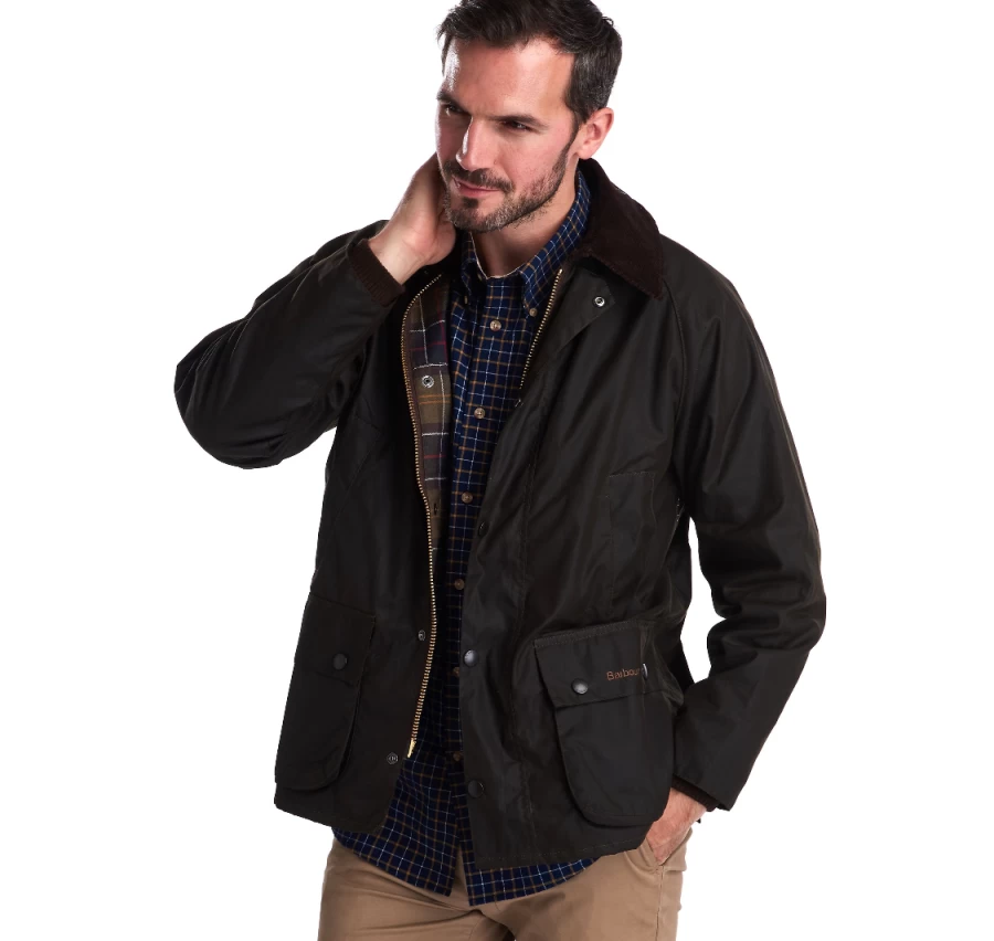 Barbour Olive Classic Bedale Wax Jacket for Men & Women | Waterproof Outdoor Coat