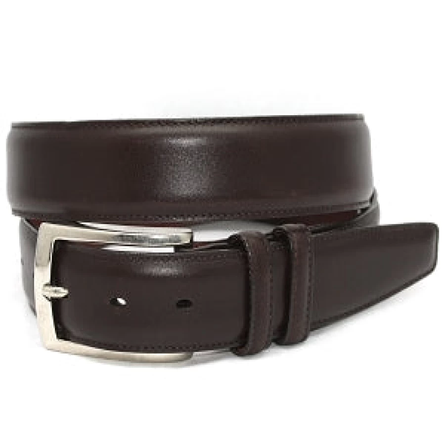 Torino Italian Burnished Calfskin Leather Belt for Men - Premium Dress Belt