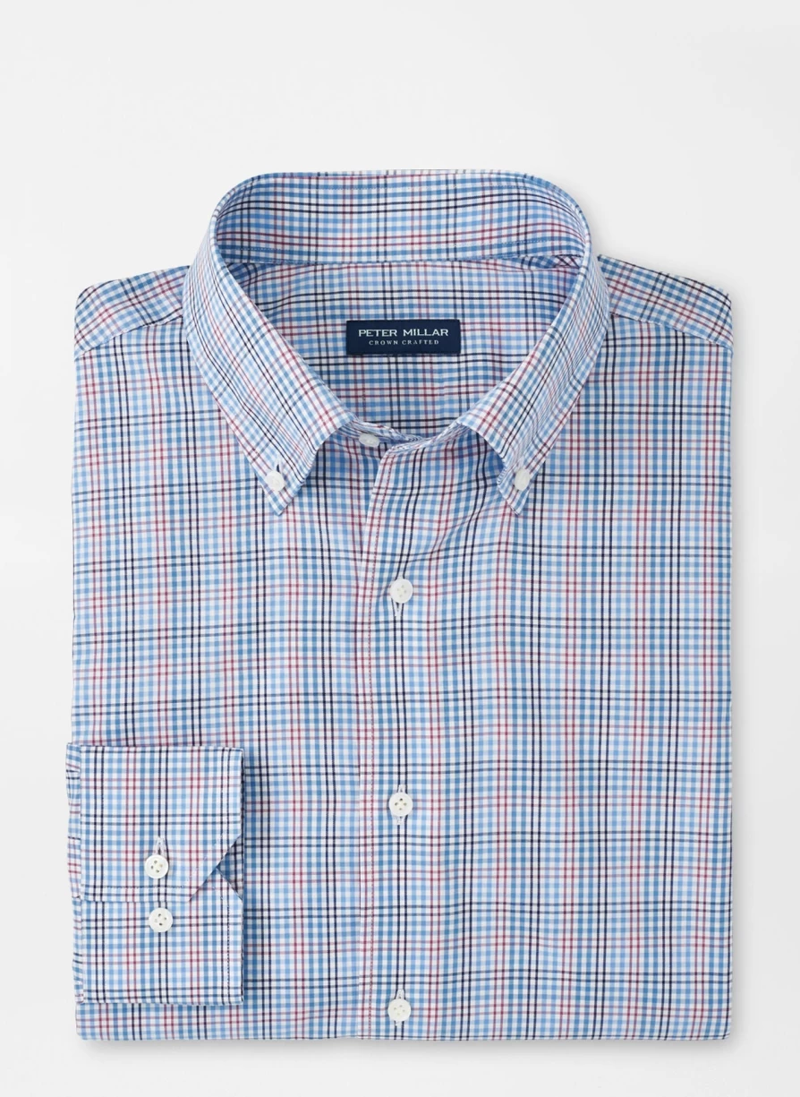Peter Millar Men's Tahoe Blue Cotton Sport Shirt - Castillo Casual Comfort Top