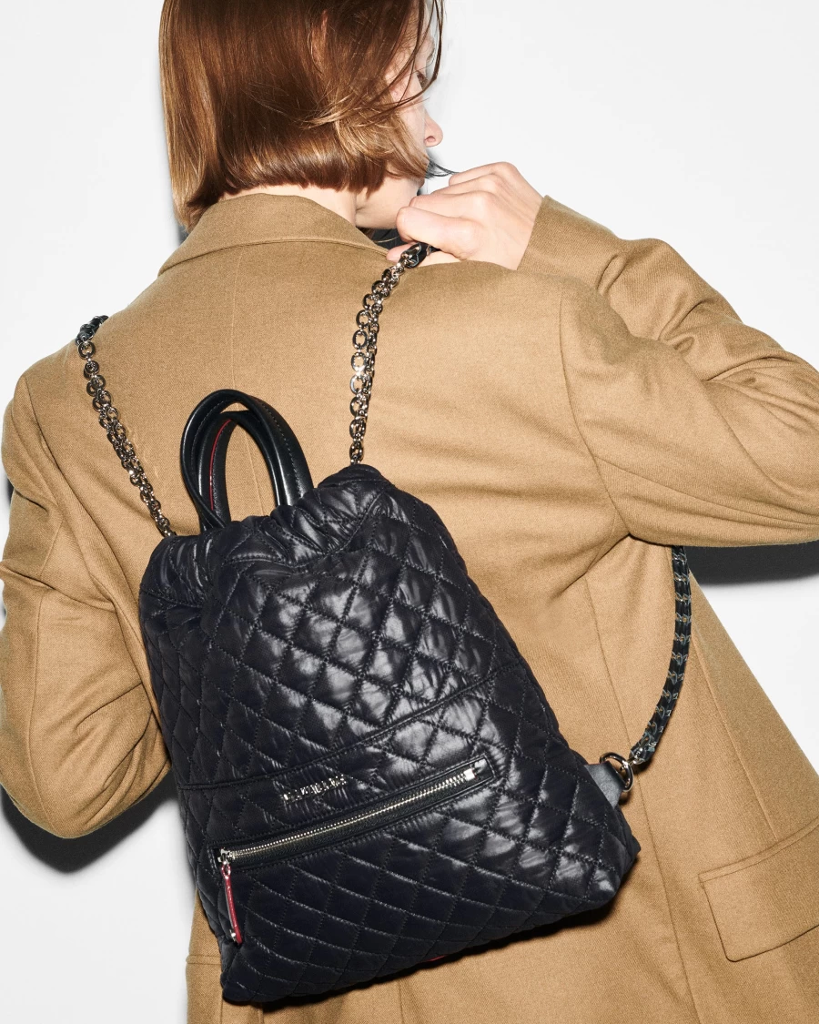 MZ Wallace Crosby Audrey Backpack in Black - Stylish & Functional Daypack