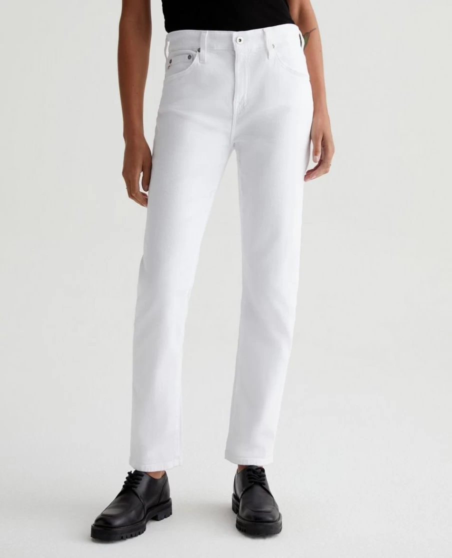 AG Jeans Classic White Distressed Boyfriend Jeans – Vintage Inspired Women's Denim