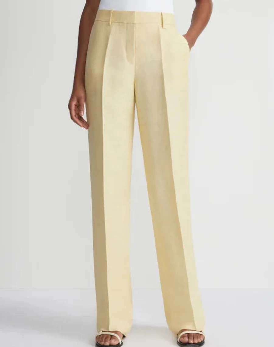 Lafayette 148 New York Women's Yellow Yarrow Gates Full Leg Pants