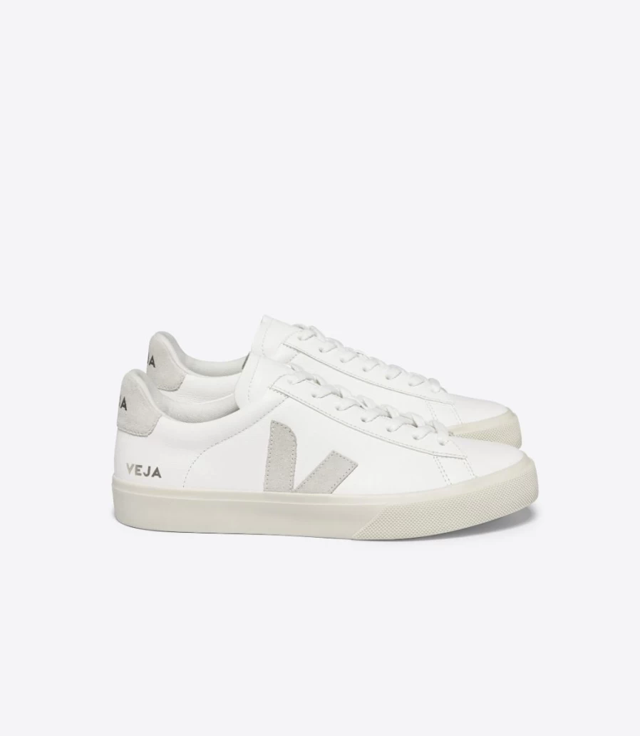 Veja Campo Extra White Natural Suede Sneakers – Sustainable Leather Shoes