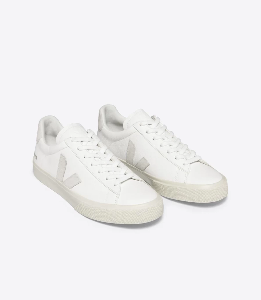 Veja Campo Extra White Natural Suede Sneakers – Sustainable Leather Shoes