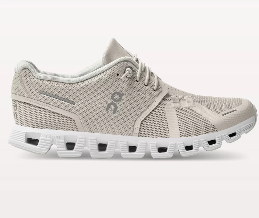 On Shoes Women's Cloud 5 Running Shoes - Pearl/White - Lightweight Comfort Sneakers