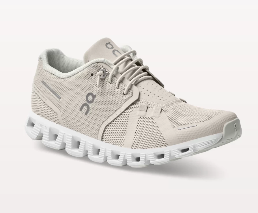 On Shoes Women's Cloud 5 Running Shoes - Pearl/White - Lightweight Comfort Sneakers