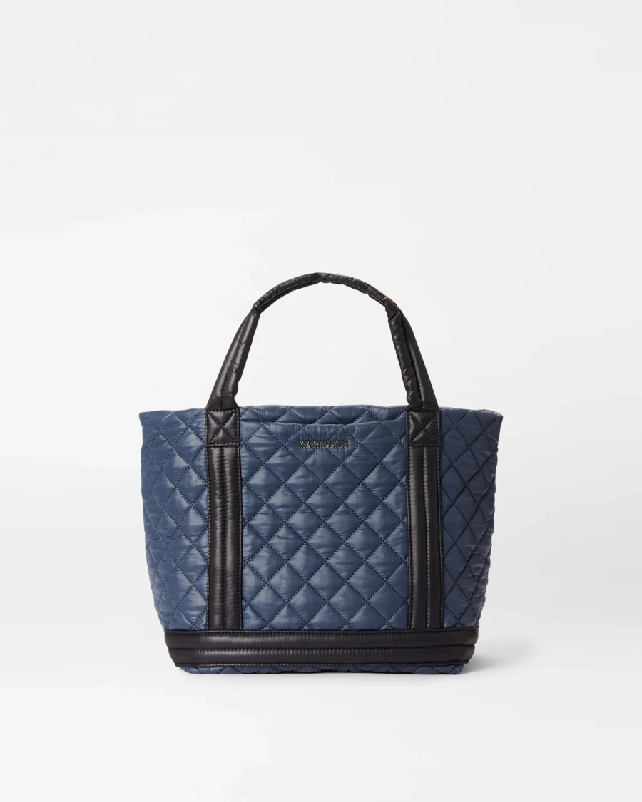 MZ Wallace Small Empire Tote Bag in Navy & Black - Stylish & Lightweight Handbag