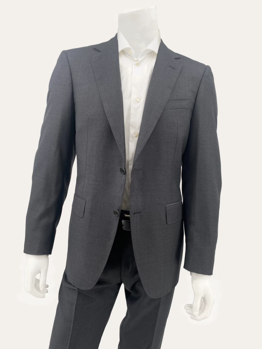 Canali Charcoal Wool Suit for Men - Premium Tailored Business Attire