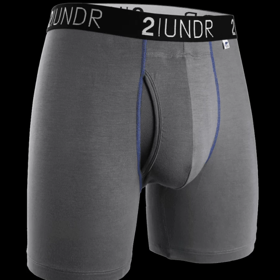 2UNDR Men's Swing Shift 6-Inch Boxer Brief - Solid Color Comfort Underwear