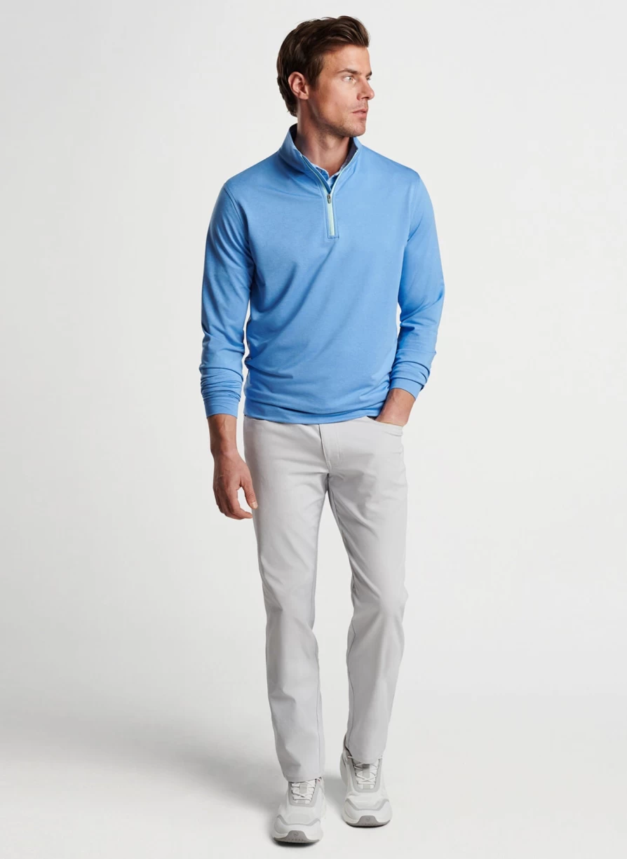 Peter Millar Perth Melange Performance Quarter-Zip Pullover for Men