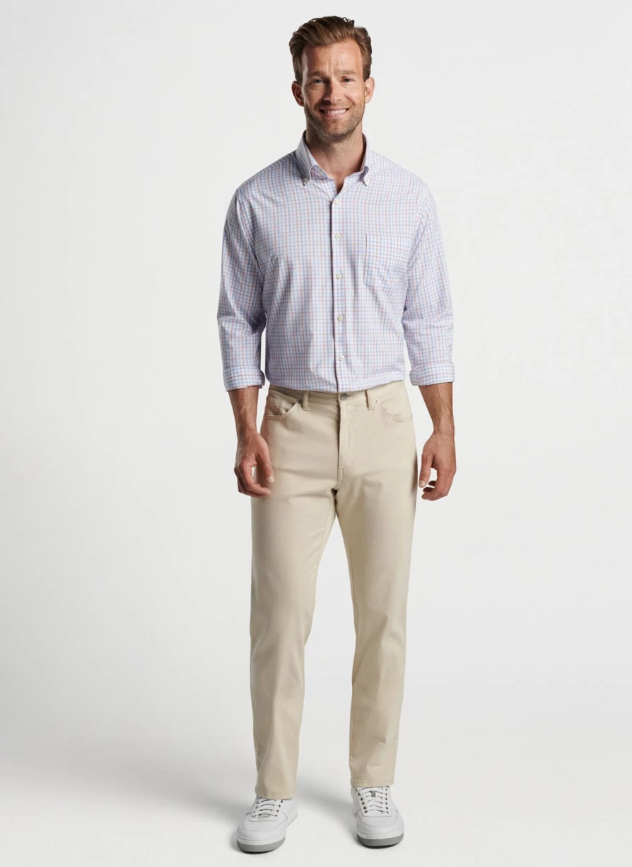 Peter Millar Eastport Performance Twill Sport Shirt for Men - Comfortable & Stylish Golf & Casual Wear