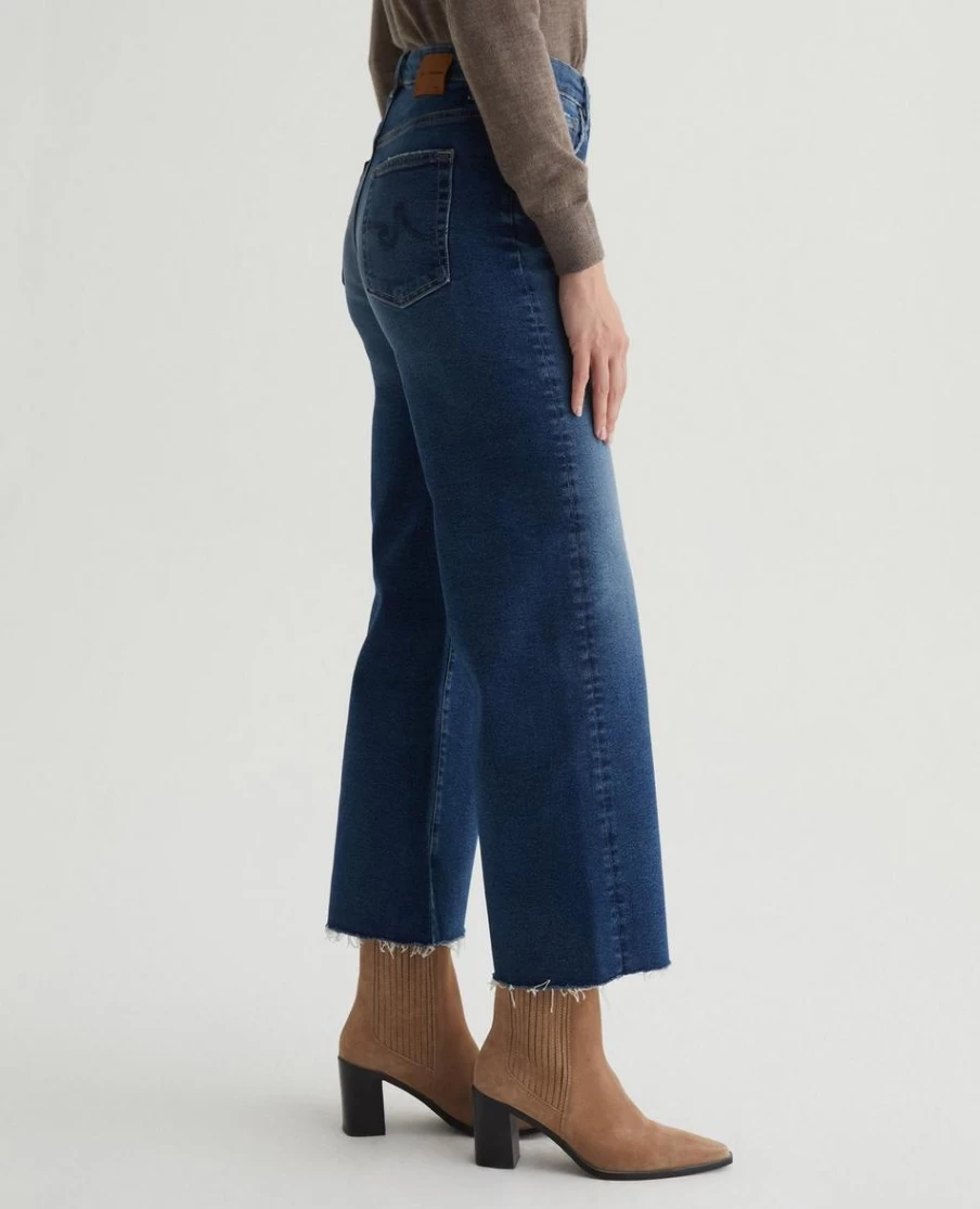 AG Jeans Saige Wide Leg Crop Jeans in 18 Years Atlantic Wash