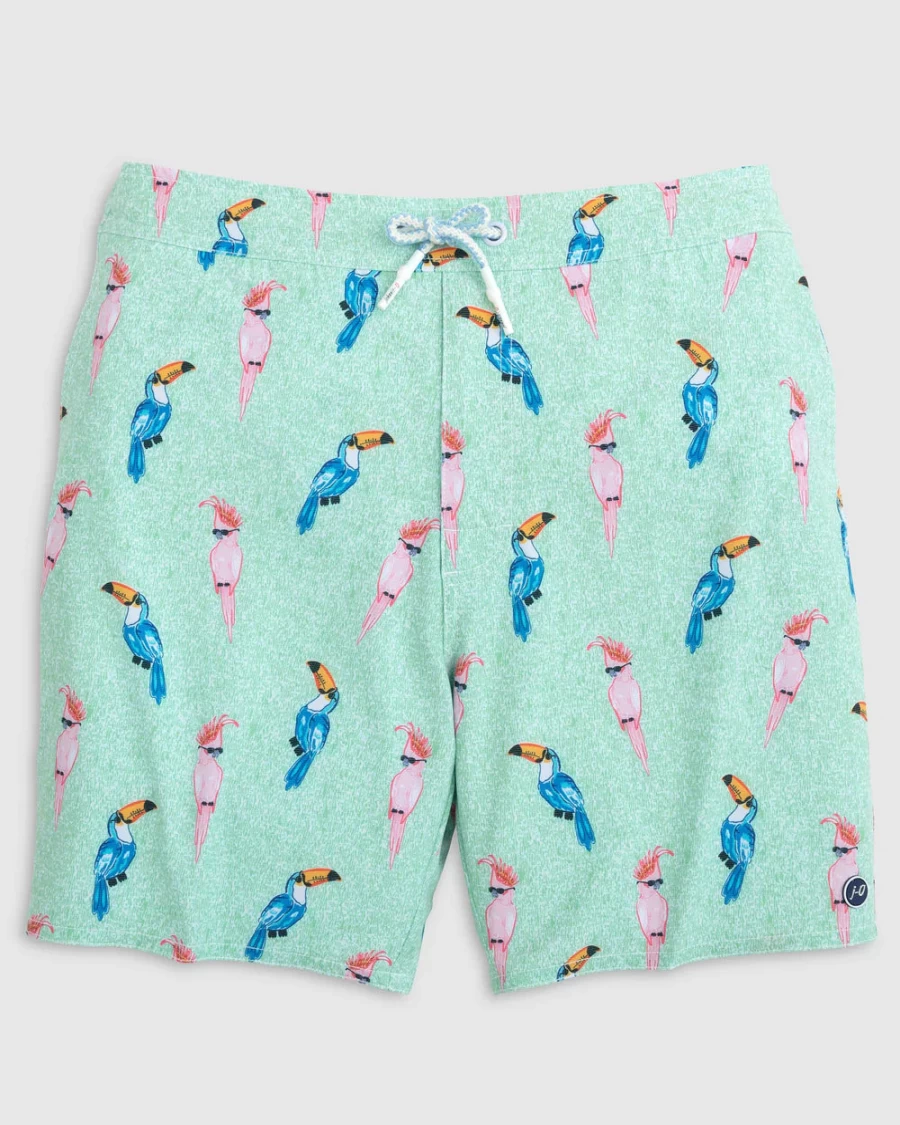 Johnnie-O Birds Of Paradise Seafoam Color Tropical Shirt