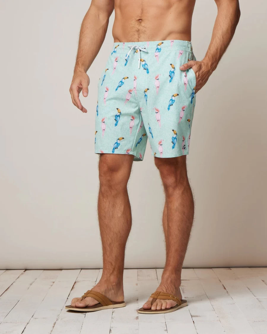 Johnnie-O Birds Of Paradise Seafoam Color Tropical Shirt