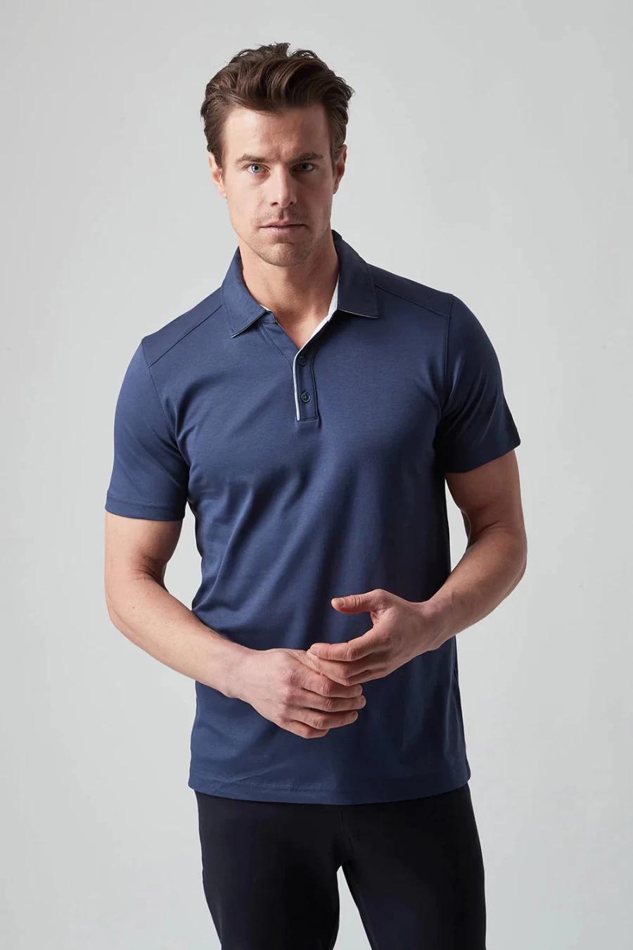 Raffi Men's Open Collar Polo Shirt - Breathable Casual Short Sleeve Top for Men