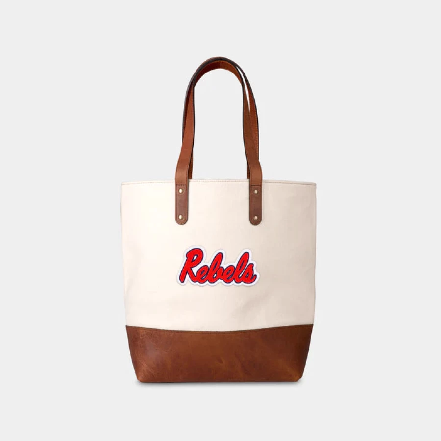 Heritage Gear Cream Mississippi Tote Bag with Rebels Logo - Stylish & Durable