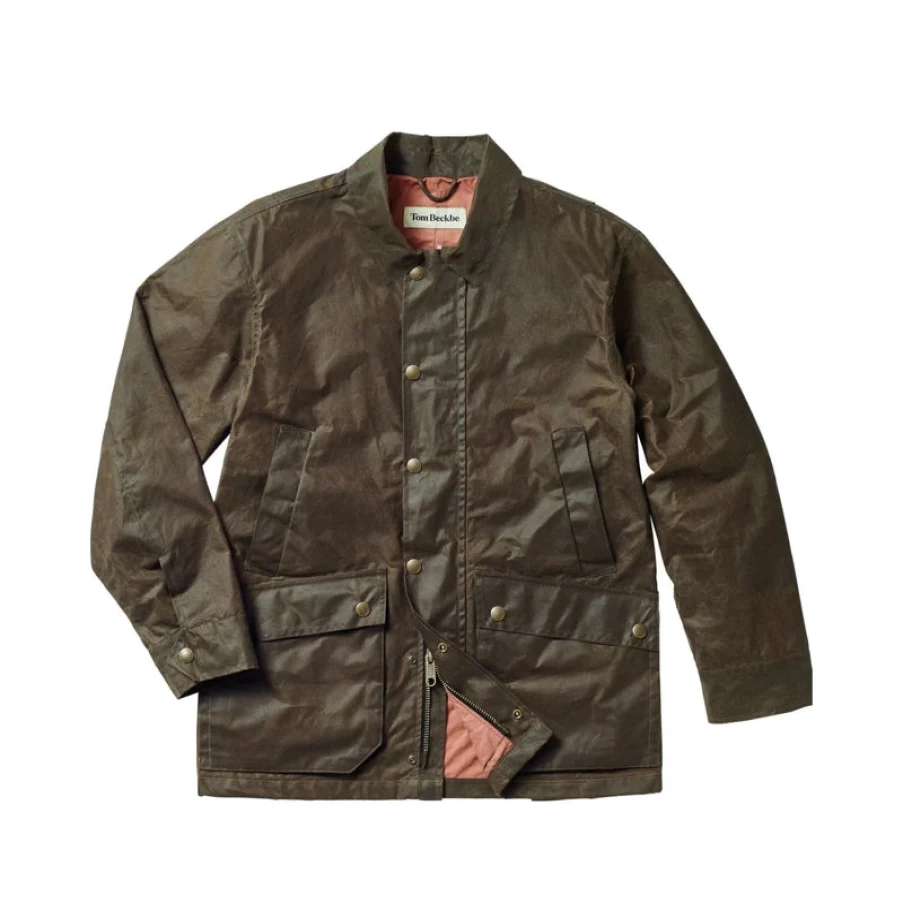 Tom Beckbe Men's 6Oz Waxed Jacket in Rye Brown - Waterproof Outdoor Coat