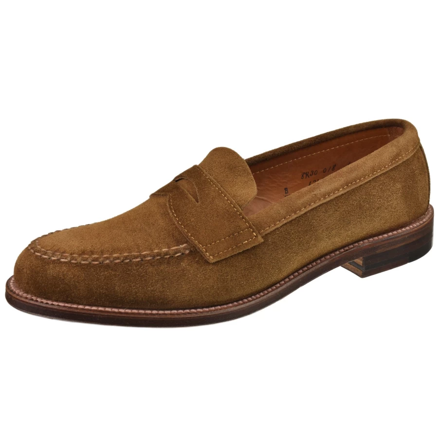Alden Handsewn Penny Loafers for Men - Classic Snuff Suede Slip-On Shoes