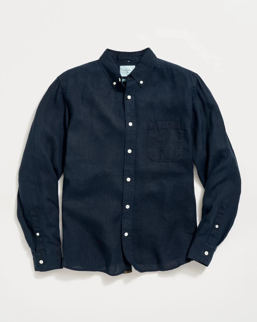 Billy Reid Tuscumbia Men's Linen Button Down Shirt - Casual Breathable Summer Top