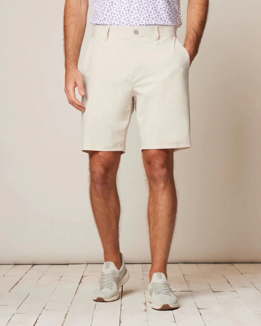 Johnnie-O Fusion Short in Stone - Men's Casual Comfort Swim Trunks
