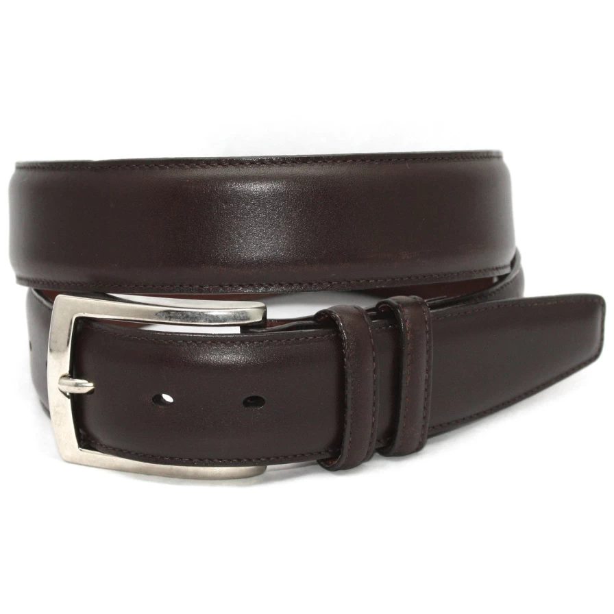 Torino Genuine Burnished Calf Leather Belt for Men - Premium Italian Craftsmanship