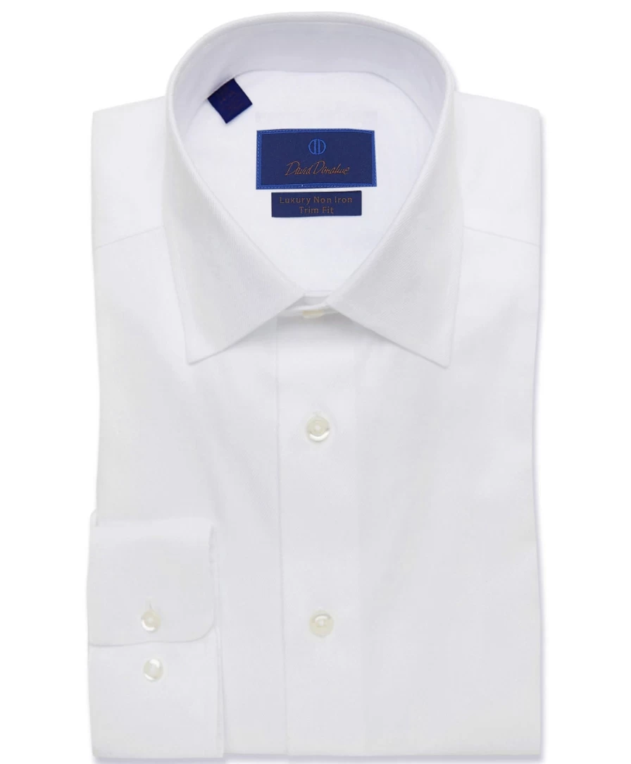 David Donahue Non-Iron Dress Shirt for Men - Wrinkle-Free Formal Shirt, Easy Care Business Attire