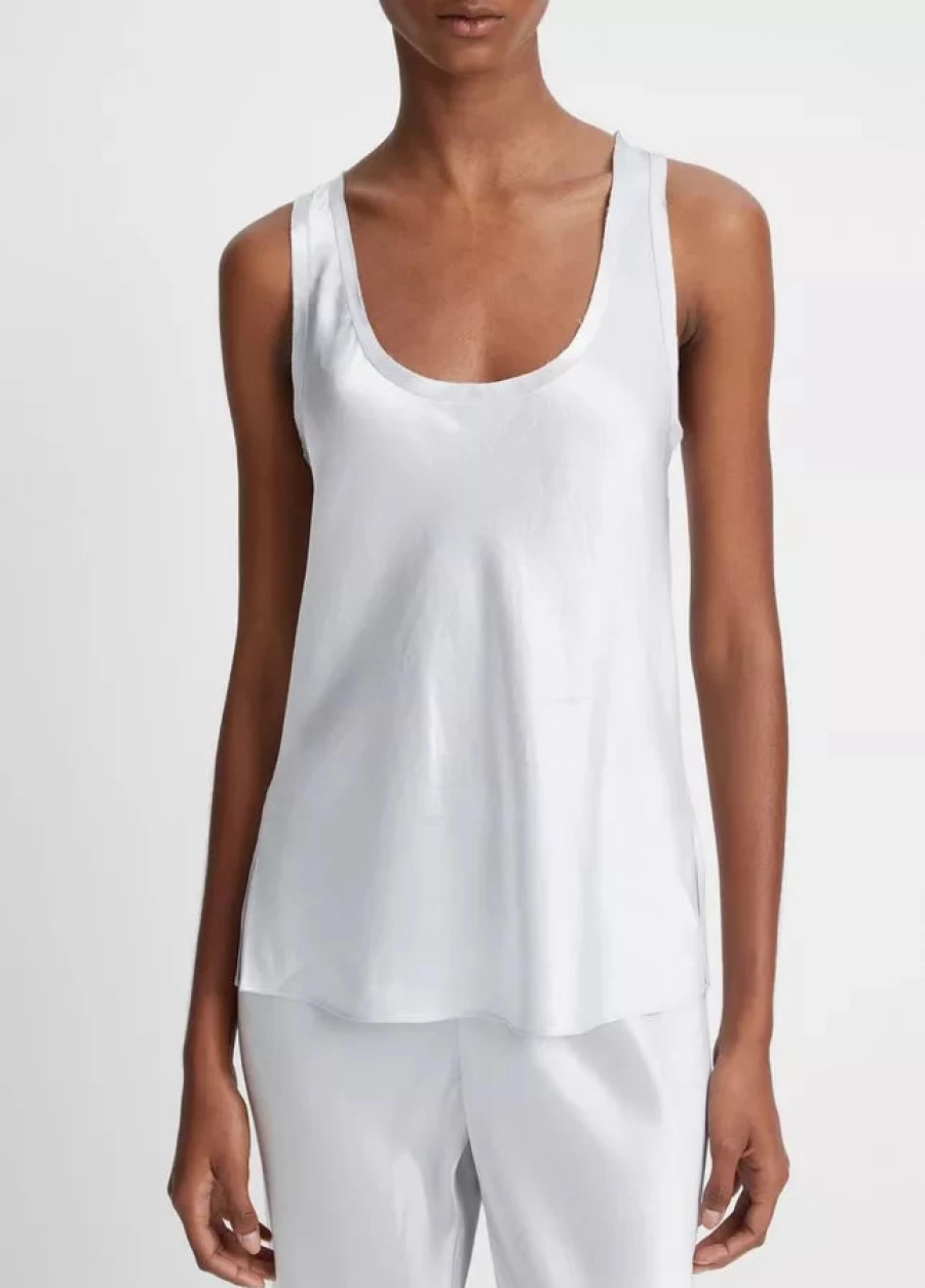 Vince Silverstone Raw Edge Tank Top for Women - Minimalist Sleeveless Shirt