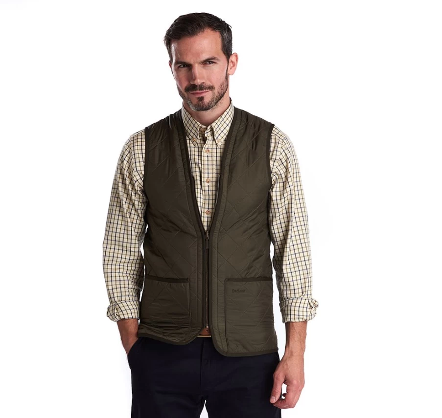 Barbour Polarquilt Zip-In Liner - Olive Green Insulated Jacket Lining