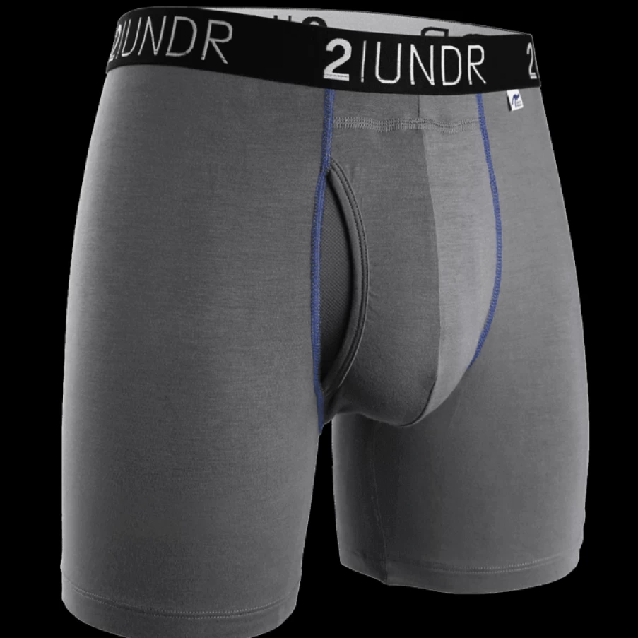 2UNDR Men's Swing Shift 6-Inch Boxer Briefs - Solid Color Comfort Underwear