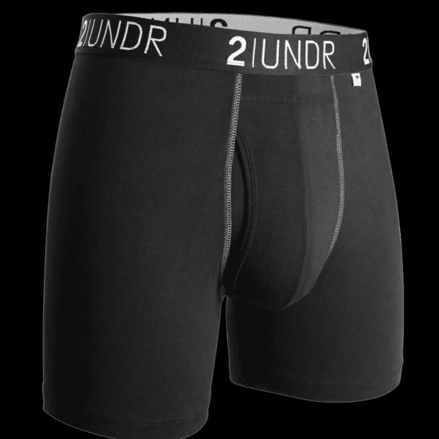 2UNDR Men's Swing Shift 6-Inch Boxer Briefs - Solid Color Comfort Underwear